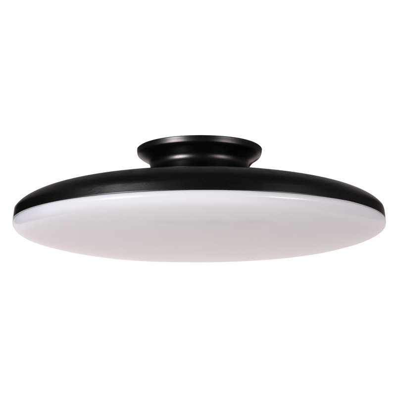 Aiyden Acrylic Flush Mount, Black, 4.38" H x 19" W x 19" D