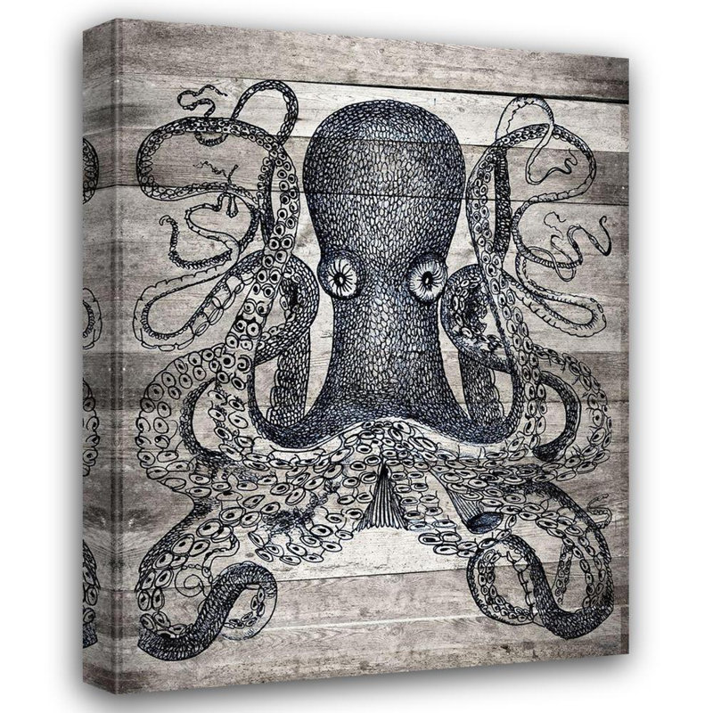 Beachcrest Home ™, art sur toile tendue avec galerie Stellar Design Studio: Kraken II, H 18 po x l 15 po