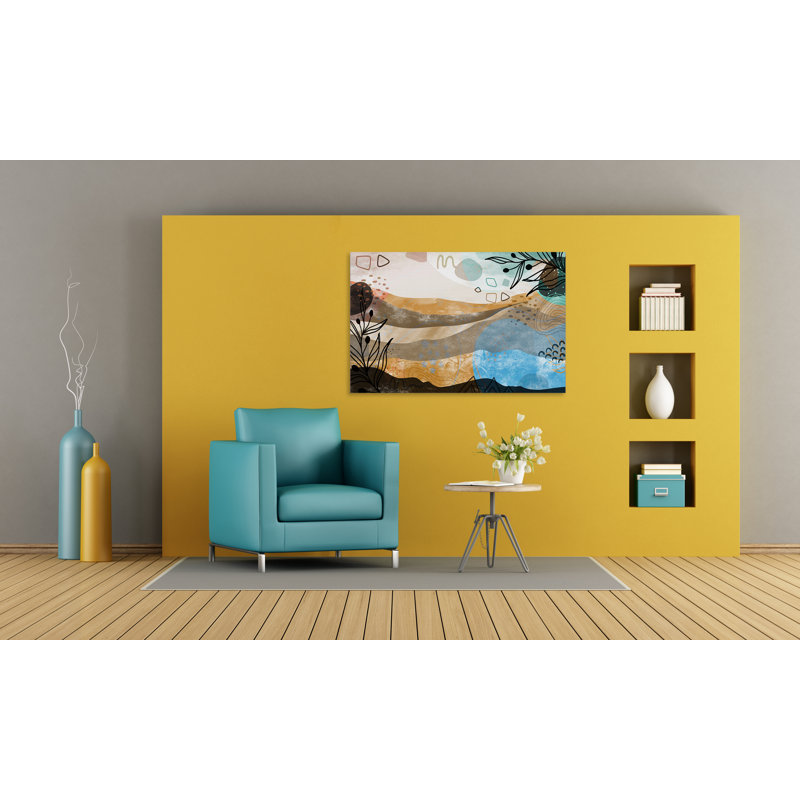 Boho Landscape 303 - Impression sur toile tendue, H 12 po x l 18 po x P 1,5 po