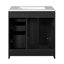 Ensemble de meuble-lavabo 30 po avec lavabo en céramique, armoire de rangement en bois massif, ensemble de meuble-lavabo autoportant avec 3 tiroirs et portes à fermeture douce-115672224-115672222