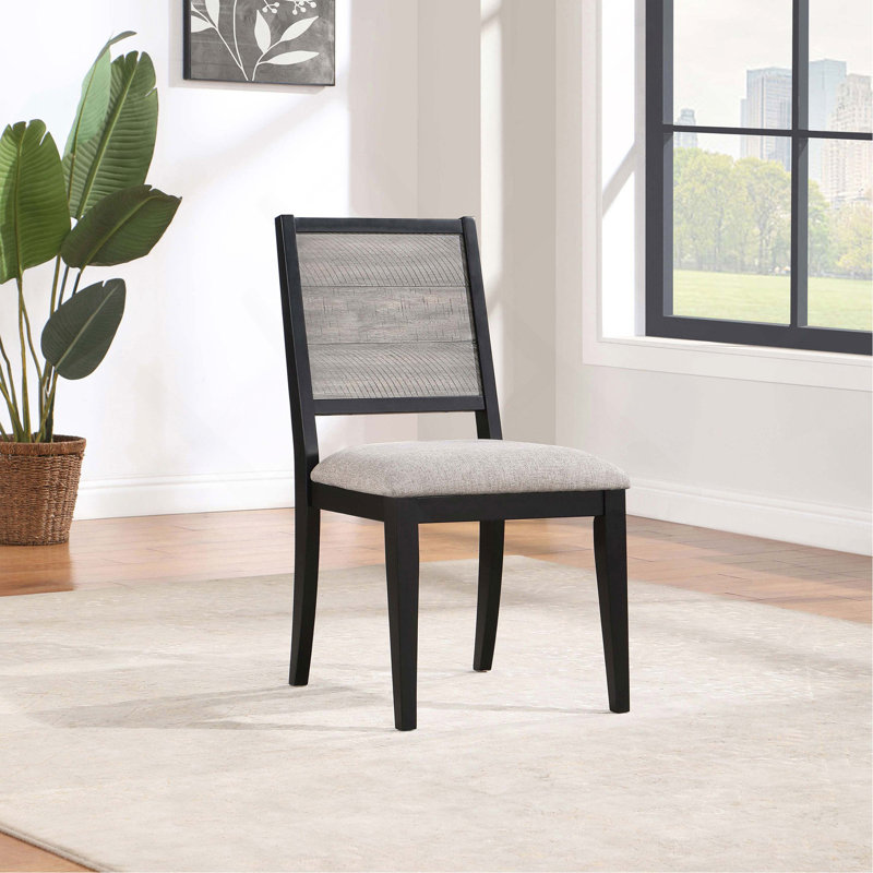 Chaise d'appoint de salle à manger rembourrée en gris et noir Dutchie (ensemble de 2)