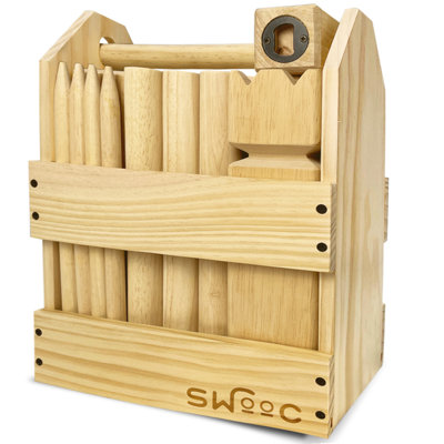 Kubb Yard Game with Crate