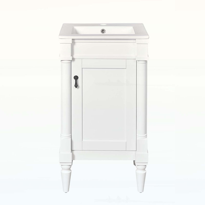 Meuble-lavabo polyvalent et durable avec options de rangement efficaces, Blanc