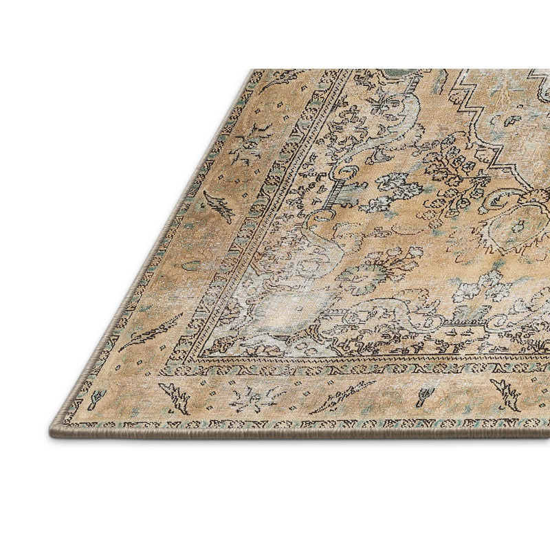 Tapis traditionnel beige / rose clair, Rectangle 4 pi x 6 pi