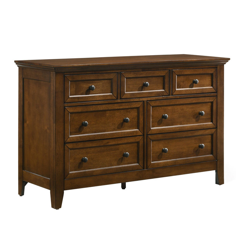 Tuscan Medium Wood 7-Drawer Horizontal Dresser with Ball Bearing Glides
