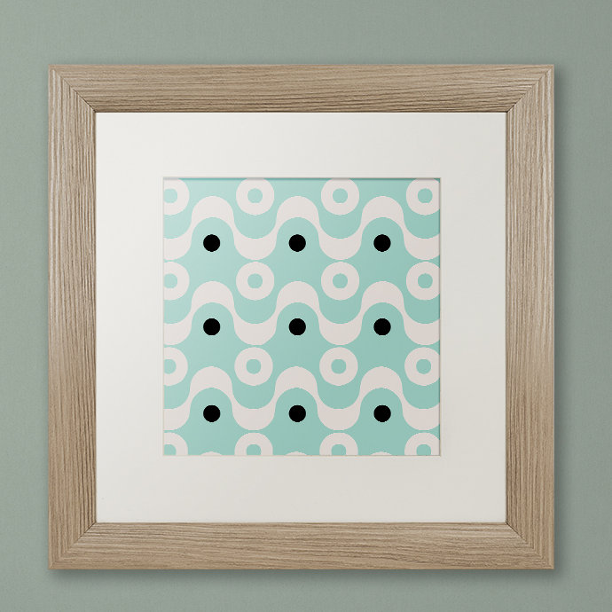 «Fifties Patterns II» par Jadaya, impression encadrée, Blanc, H 16 po x l 16 po x P 0,5 po, Cadre noir
