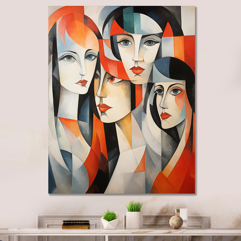 Impression sur toile, ontine cubisme, Les Demoiselles Davignon I, H 32 po x l 24 po x P 1 po, Toile tendue