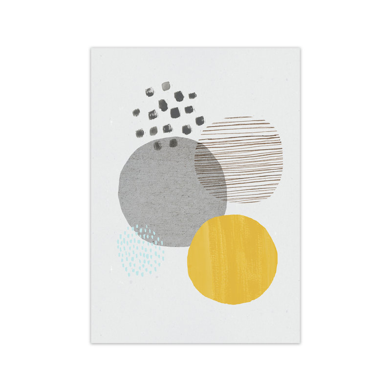 Abstract Mustard And Grey by Laura Irwin - No Frame Print, No Framed, 29.7cm H x 21cm W x 3cm D