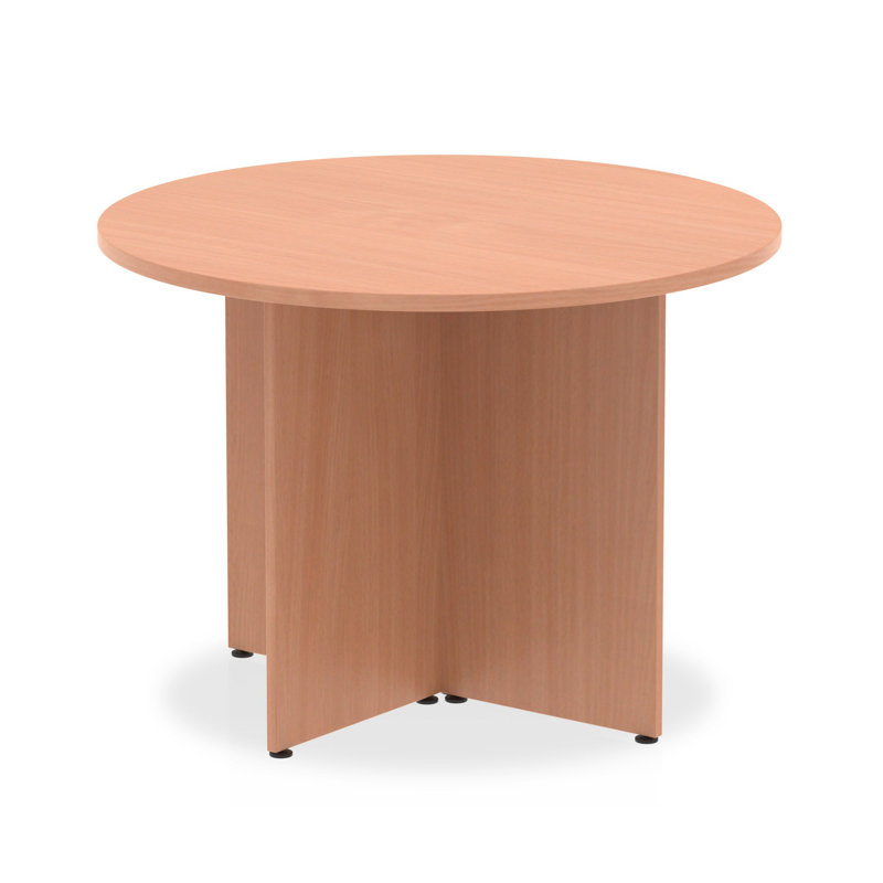 Kyvan Circle Conference Table, Beech Brown, 73cm H x 100cm L x 100cm D