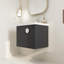 Ensemble de meuble-lavabo flottant simple 24 po avec 2 portes à fermeture douce et plateau en céramique Martellish-2013294449