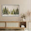 Snowy Pine Forest Tranquil Winter Landscape Nature Decor – Pictures Framed Canvas Print Wall Art-120419729-120419728