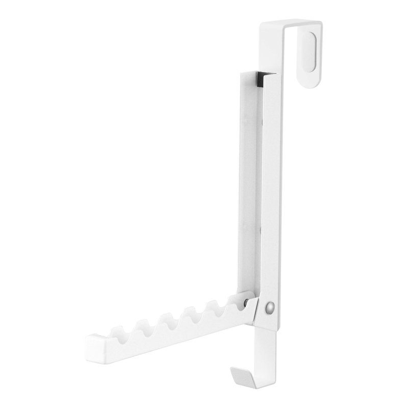 White Steel Over-the-Door Folding Hook Rack