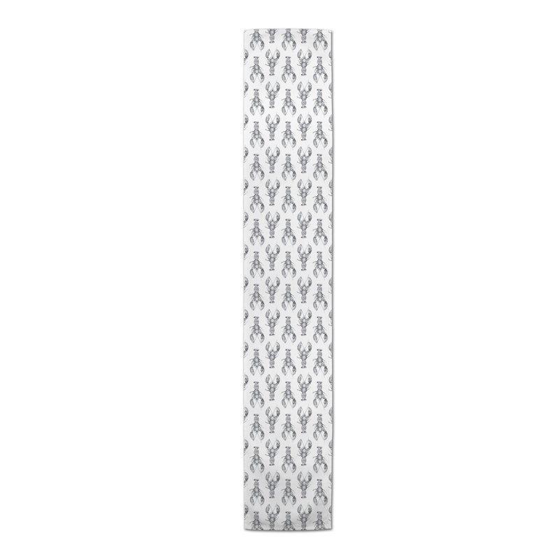 Mckinley Whales Table Runner, Gray, 90" L x 16" W, Eller Geometric