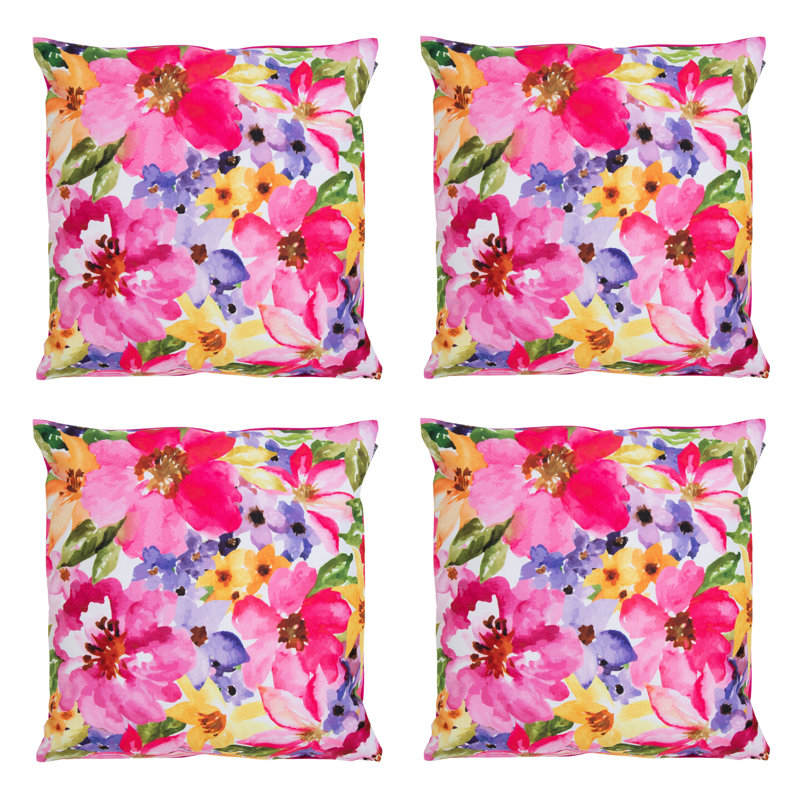 Indoor / Outdoor Floral Multi Square Cushion
