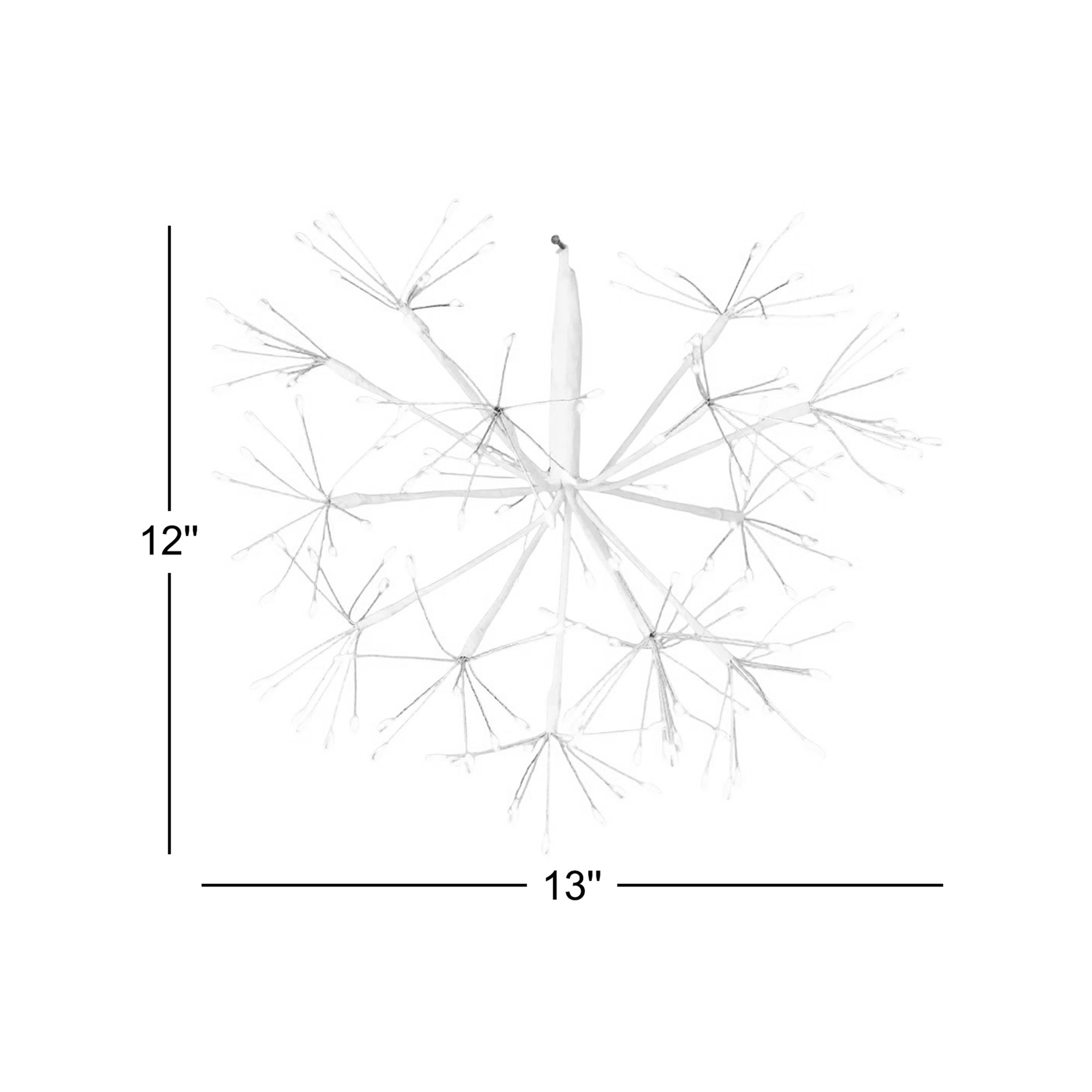 12" Christmas Large LED White Ball Burst, White