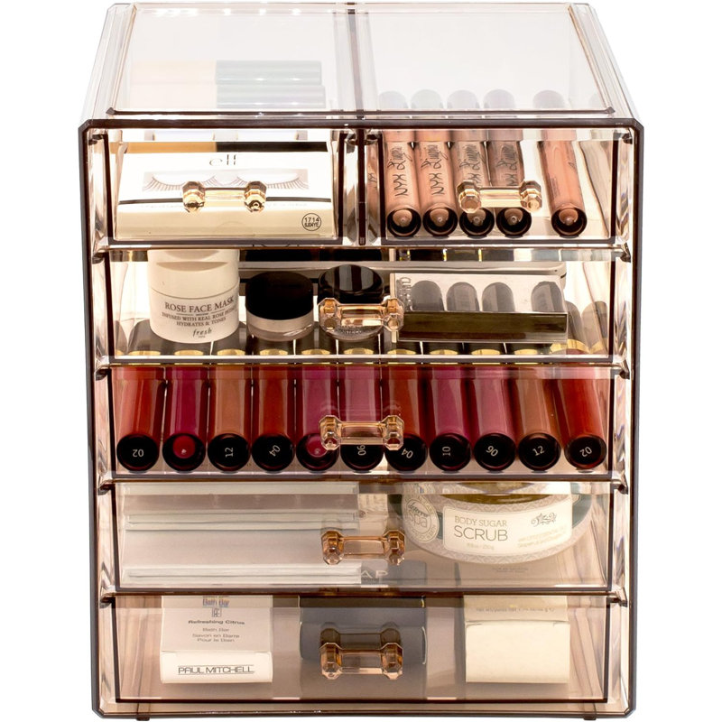 Organisateur de maquillage en plastique dorène, Brun