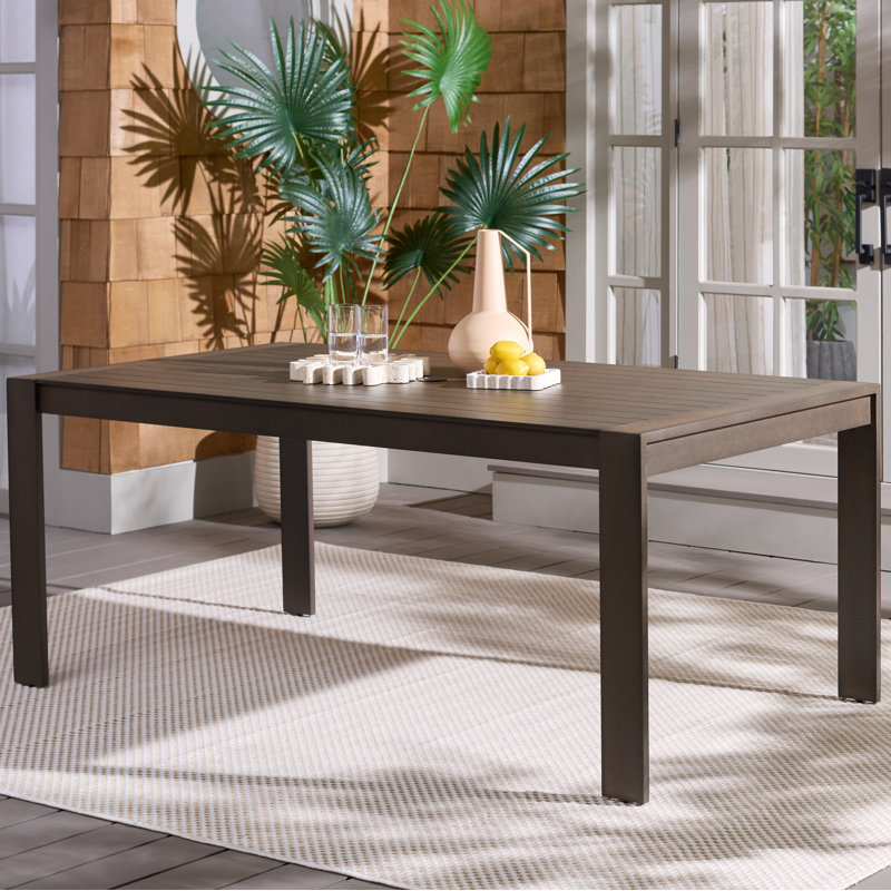 Table de salle à manger en aluminium Dwyer, Brun