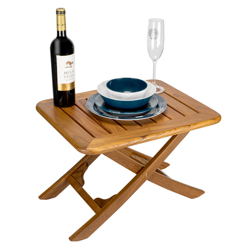 Adjustable Teak Side Table