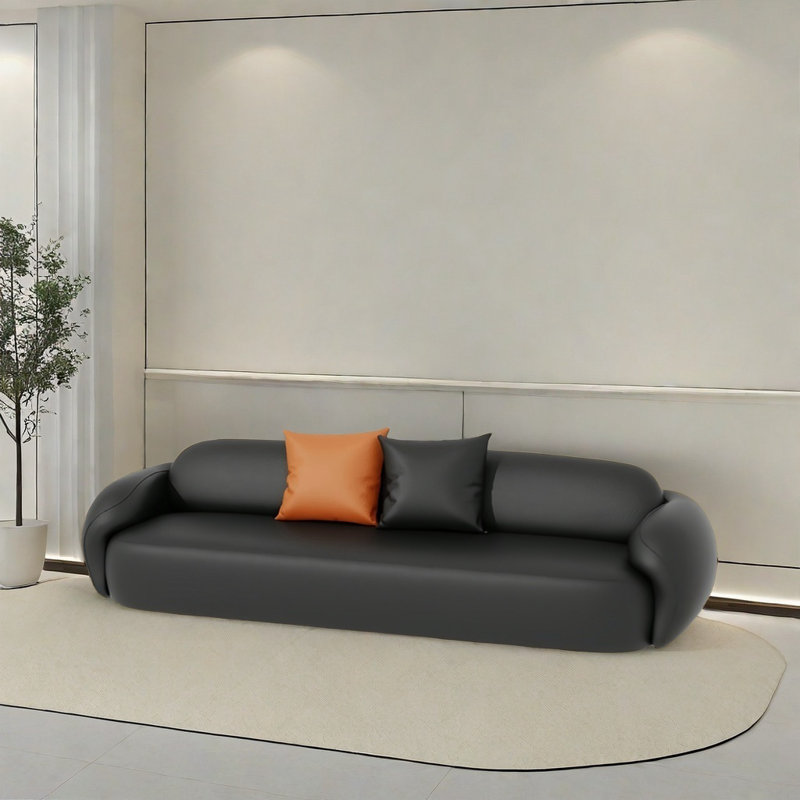 Straight row simple sofa, 29.53" H x 88.58" W x 33.46" D, 3