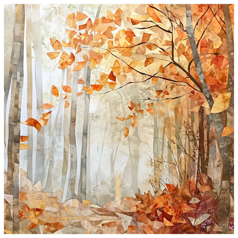 Autumn Forest Scene Window Curtains, Leaves Sheer & Blockout Curtains - 1 Panel, Blocage, 50 po x 80 po - 1 panneau