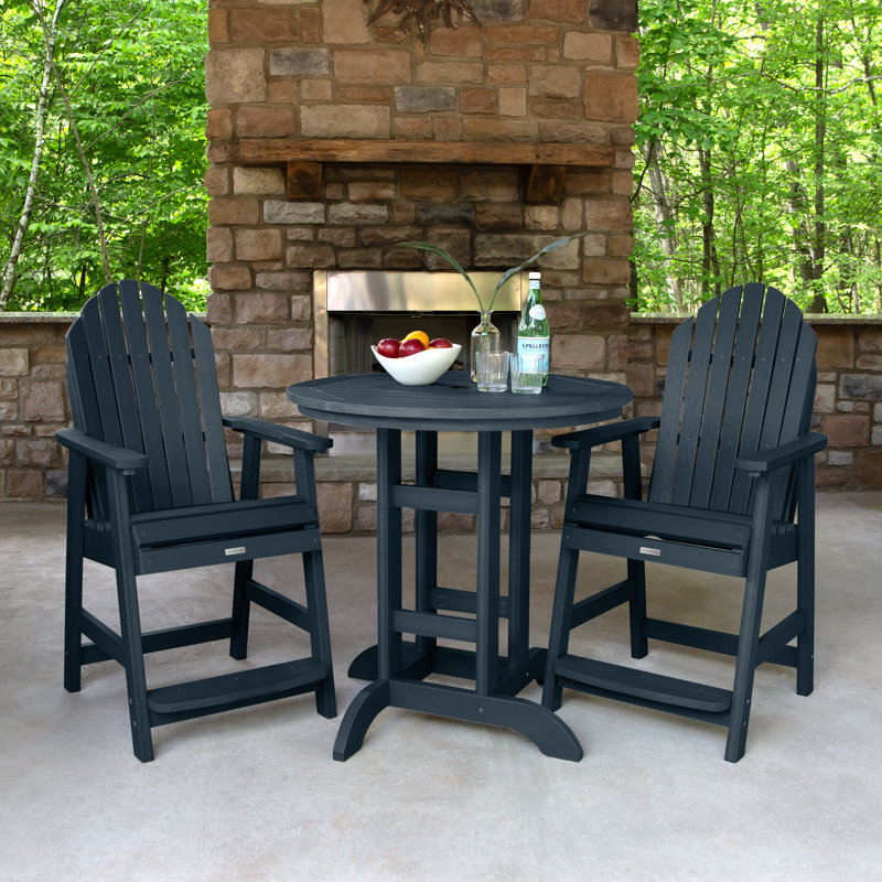 Anette 2-Person 36" Round, Counter-Height Dining Set, Federal Blue