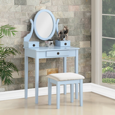Ensemble coiffeuse et tabouret de maquillage Landisburg