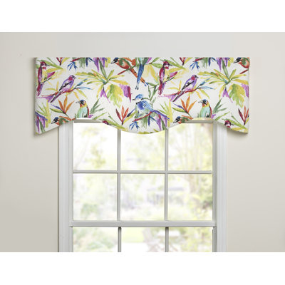 Songbirds Cotton Scalloped 50" Window Valance