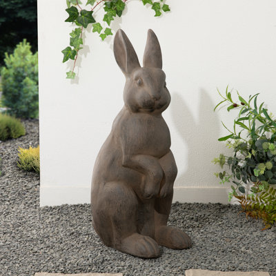 28"H MGO Oversized Bronze Standing Rabbit Statue