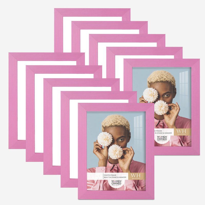 Pink Wood Picture Frame - Set of 10