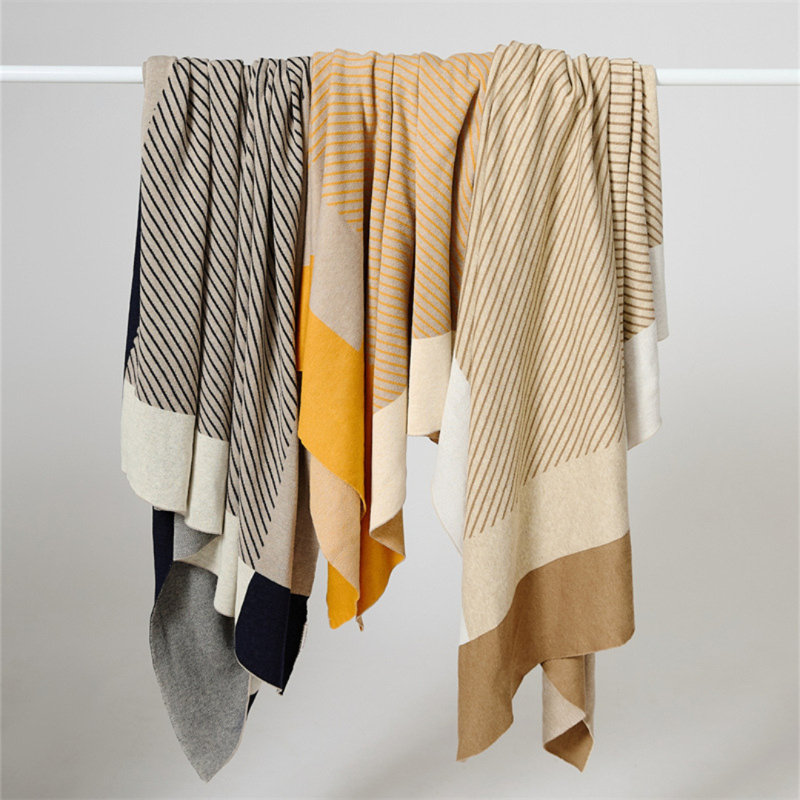 Twill Throw Blanket Gray, Yellow