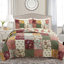 Ensemble de literie en coton matelassé à motif cachemire multicolore Country Country Farmhouse
