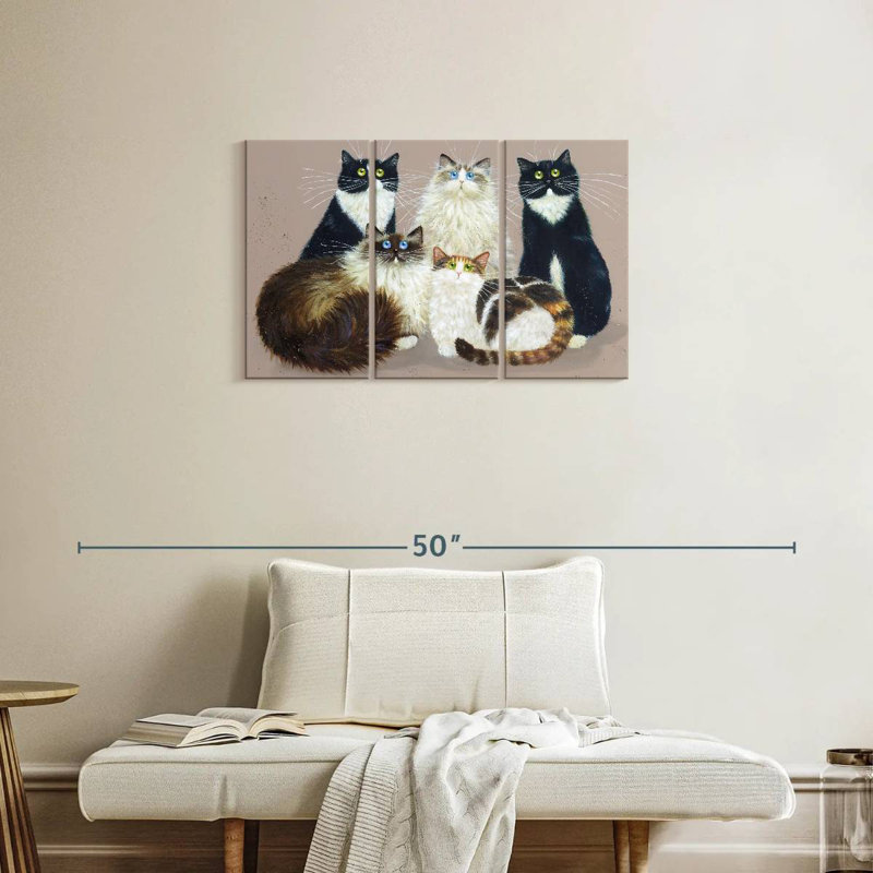 Brampt Five Cat Gang, 20" H x 33" W