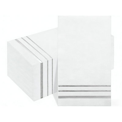 3-Ply Decorative White Paper Napkins, Strip Disposable Wedding Guest Towels