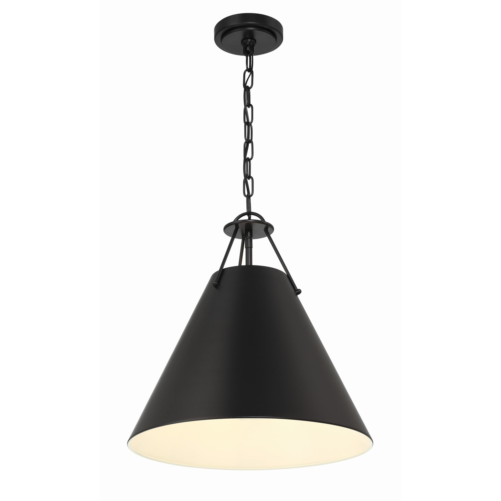Kinston Dimmable 3-Light Pendant, Black, Black
