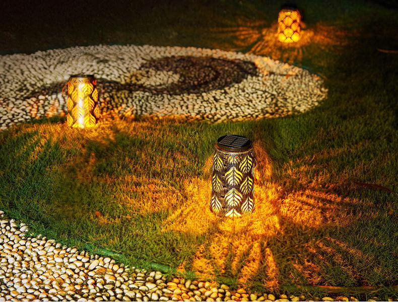 2 Pack Solar Hanging Lantern Lights - Outdoor Waterproof Decorative Lanterns with Switchable Warm/White LED Glow for Patio, Garden, Yard, Front Porch - Retro LED Lighting for Halloween,Holiday Decor