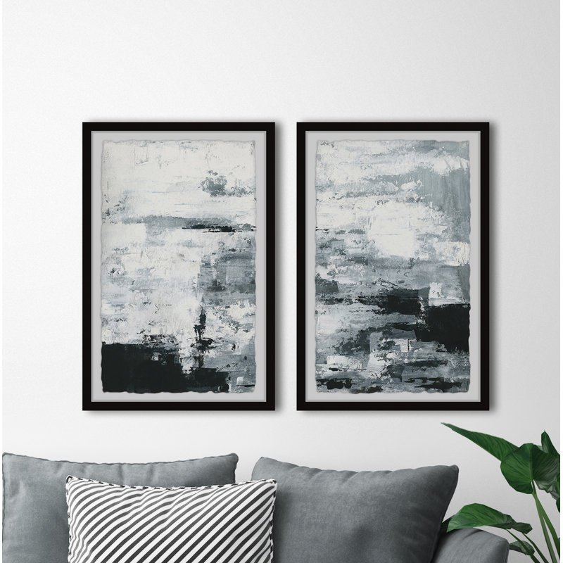 «Black and White Smudges II» Parvez Taj - Cadre photo 2 pièces, impression multi-pièces sur papier