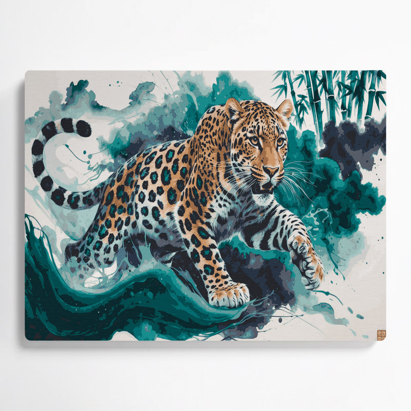 «Big Cats», art mural gris en métal Léopard, H 12 po x l 18 po