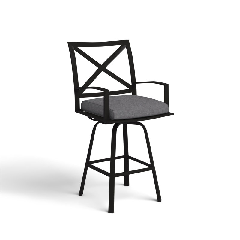 La Jolla Outdoor Swivel Bar Stool, Canvas Flax Sunbrella®, Counter Stool (26" Seat Height)