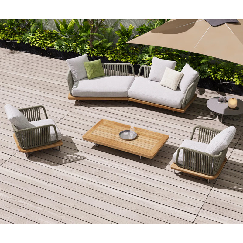 Ensemble de canapé modulaire d'extérieur avec table
