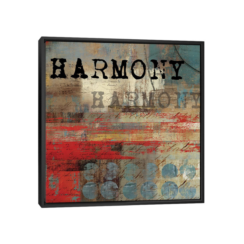 « harmonie », impression sur toile, H 18 po x l 18 po x P 1,5 po, Toile avec cadre noir, Pas de tapis