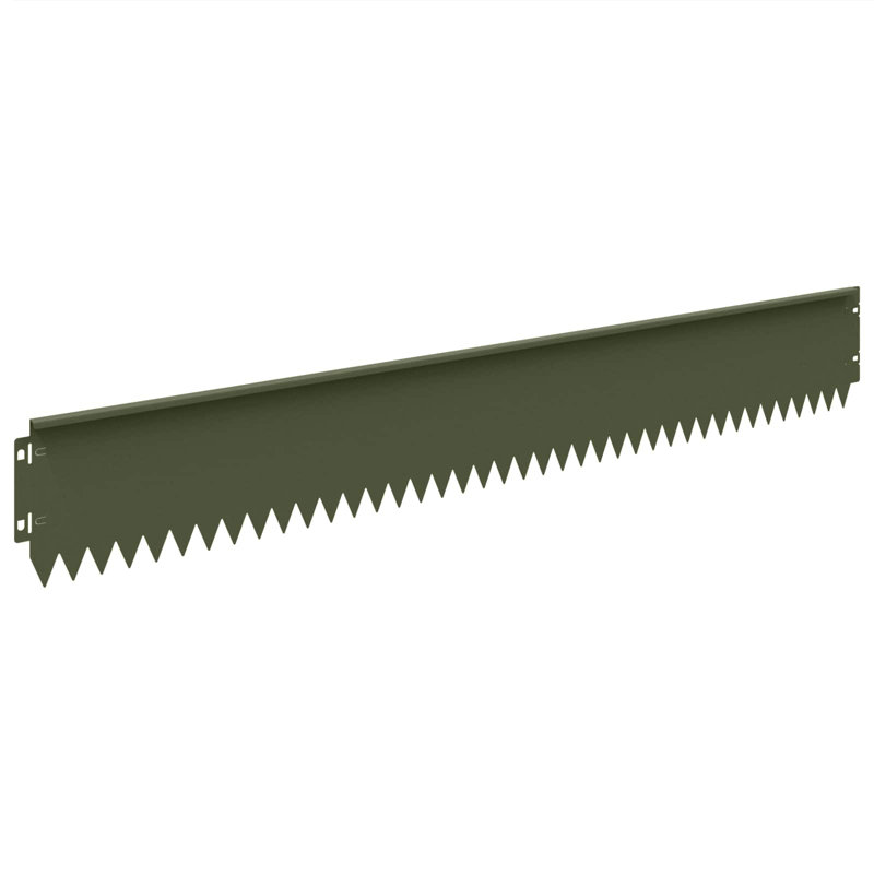 103 cm W Steel Lawn Edging Fencing, 15cm H x 103cm W, Olive Green
