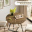 Table de salle à manger ronde 31,5 po pour petite cuisine, table ronde moderne sur pied central avec pattes en métal et plateau aspect bois, table de petit-déjeuner peu encombrante pour 2 à 4 personnes, appartements et coins douillets