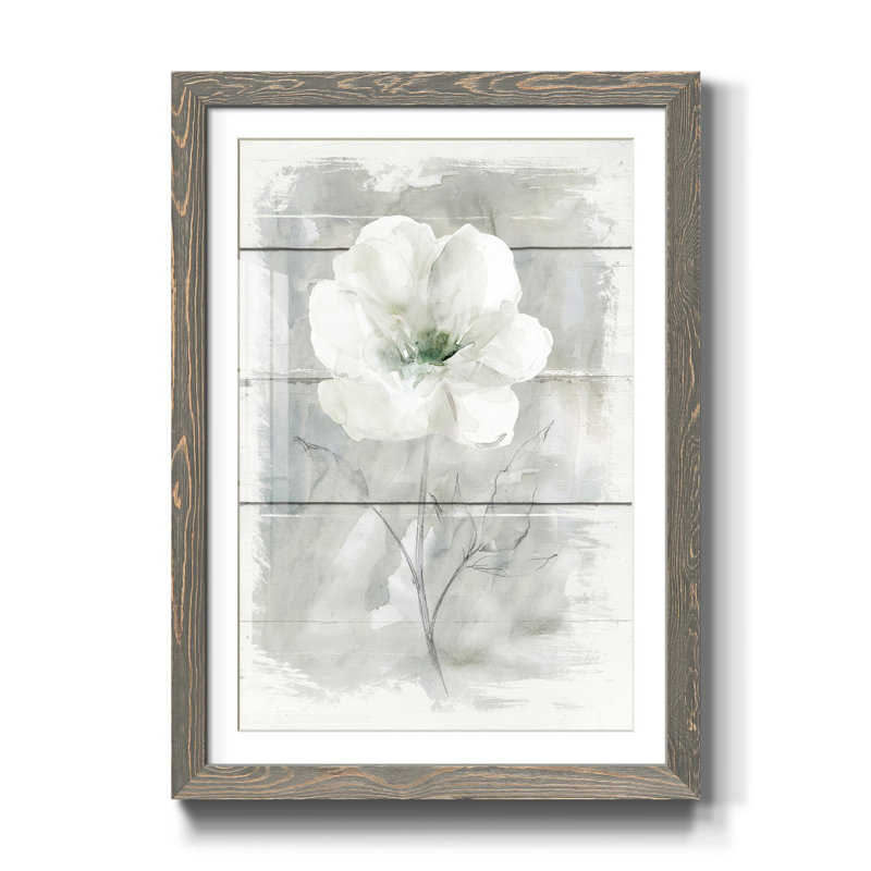 " Farmhouse Rose I " Painting Print, Gray, 37.5" H x 27.5" W x 1.5" D