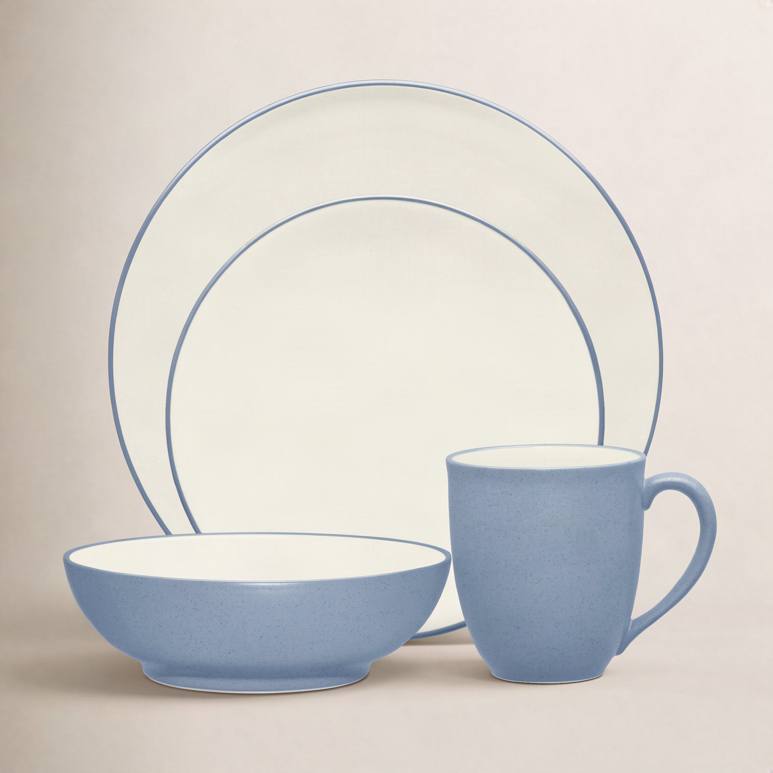 Colorwave Stoneware Dinnerware Set - Service for 1, Ice