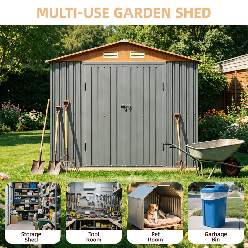 8x10ft OUTDOOR STORAGE SHED