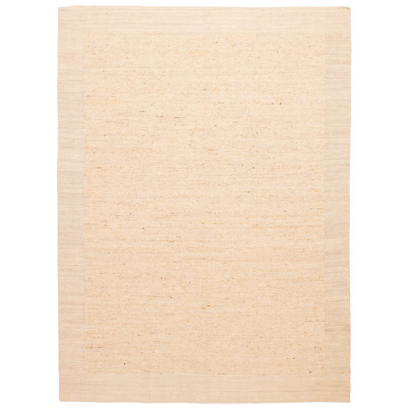 Dhurrie en laine crème et jute tissés à la main, Rectangle de 10 pi x 14 pi