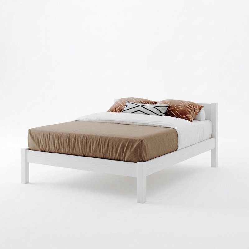 Structure de lit Alessio, 85 po x 85 po, Blanc