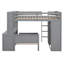 Lit mezzanine simple avec lit autonome, tablettes, bureau et garde-robe-447484477-447484478