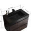 Lavabo intégré en quartz d'ingénierie noir mat, style contemporain, sans drain ni robinet, 30,27 po de profondeur, 17,82 po de largeur, 6,5 po de hauteur, 40,93 lb, trop-plein inclus pour différents styles de salle de bain