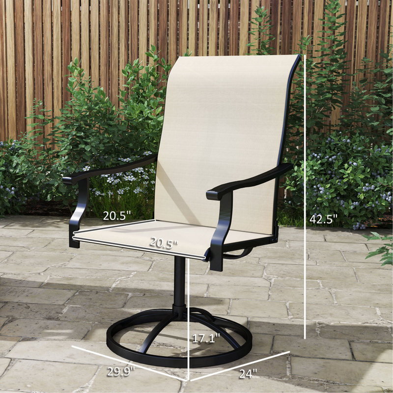 Ensemble de 2 chaises d'extérieur, chaises pivotantes, Beige